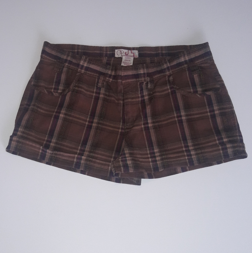 OP | Plaid Cuffed Hem Shorts